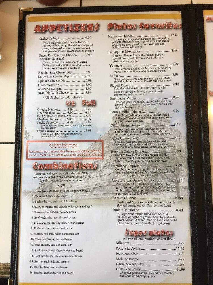 La Unica - Indian Trail, NC menu_pic