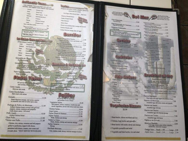 La Unica - Indian Trail, NC menu_pic
