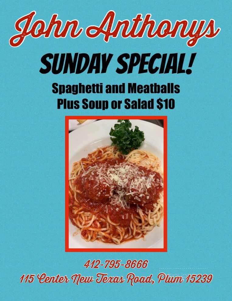 John Anthony's Restaurant - Pittsburgh, PA menu_pic
