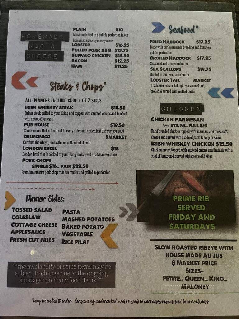 Maloney's - Hallstead, PA menu_pic