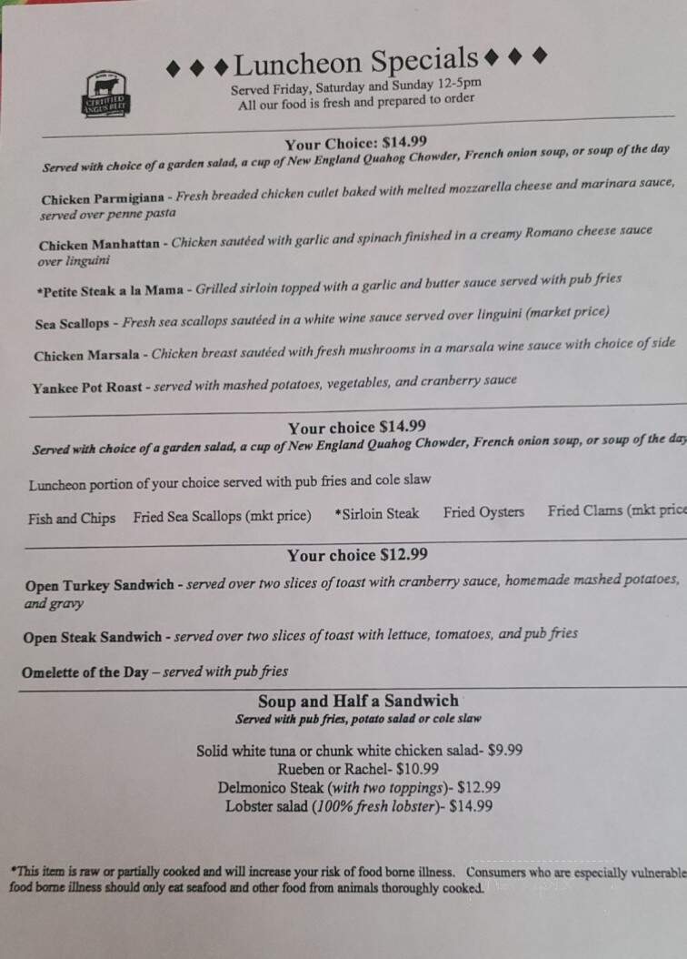 Crossroad Pub - Warren, RI menu_pic
