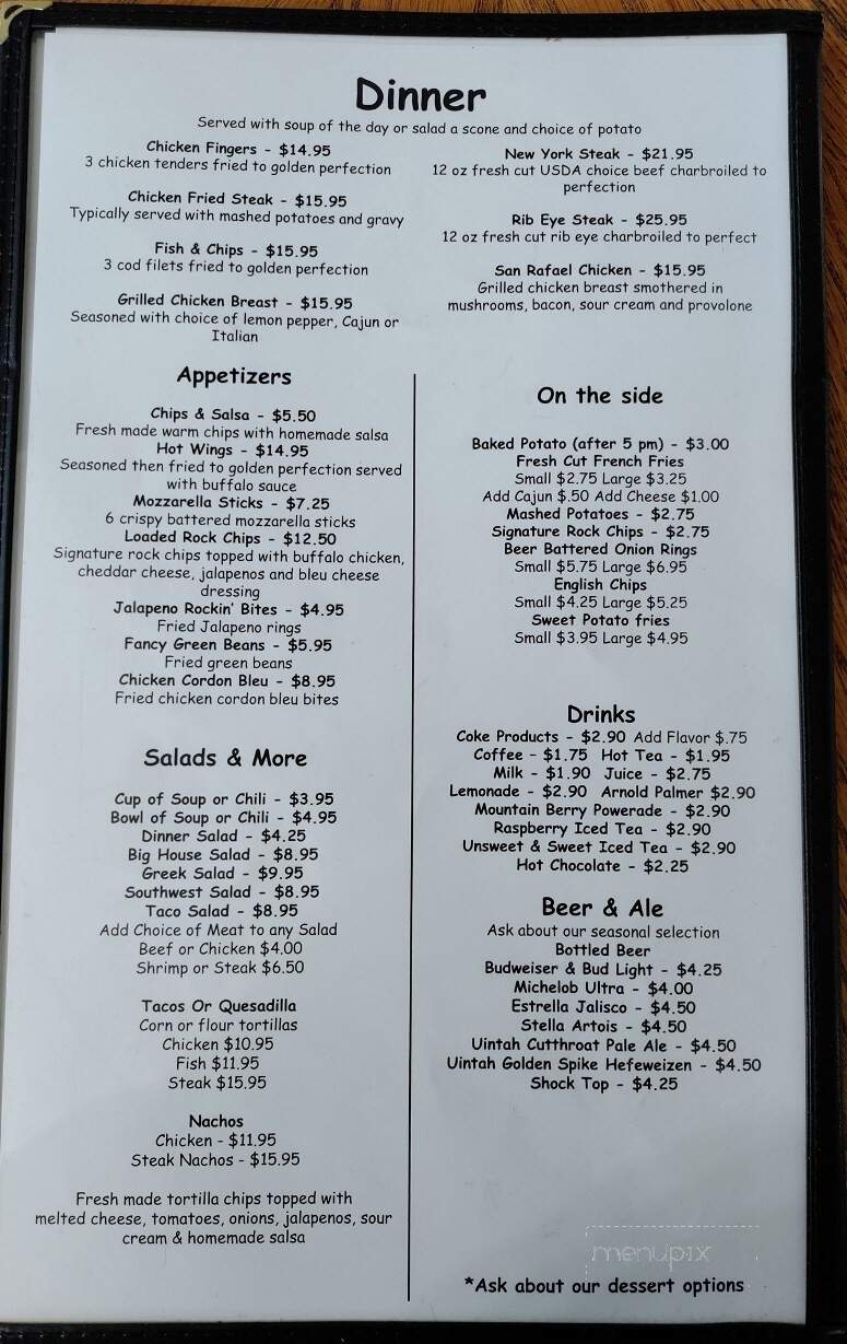 Balance Rock Eatery & Pub - Helper, UT menu_pic