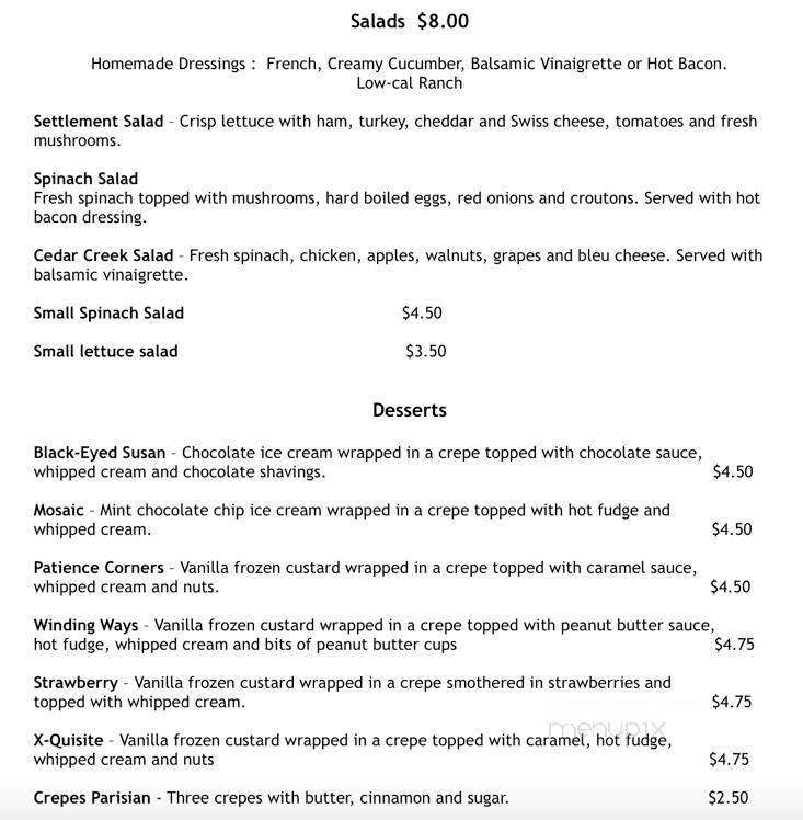 Cream & Crepe Cafe - Cedarburg, WI menu_pic