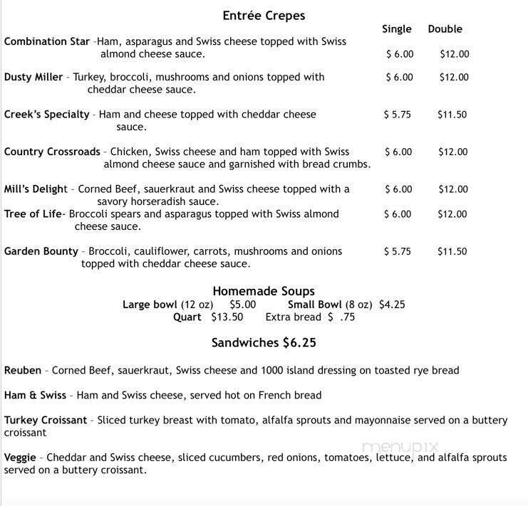 Cream & Crepe Cafe - Cedarburg, WI menu_pic