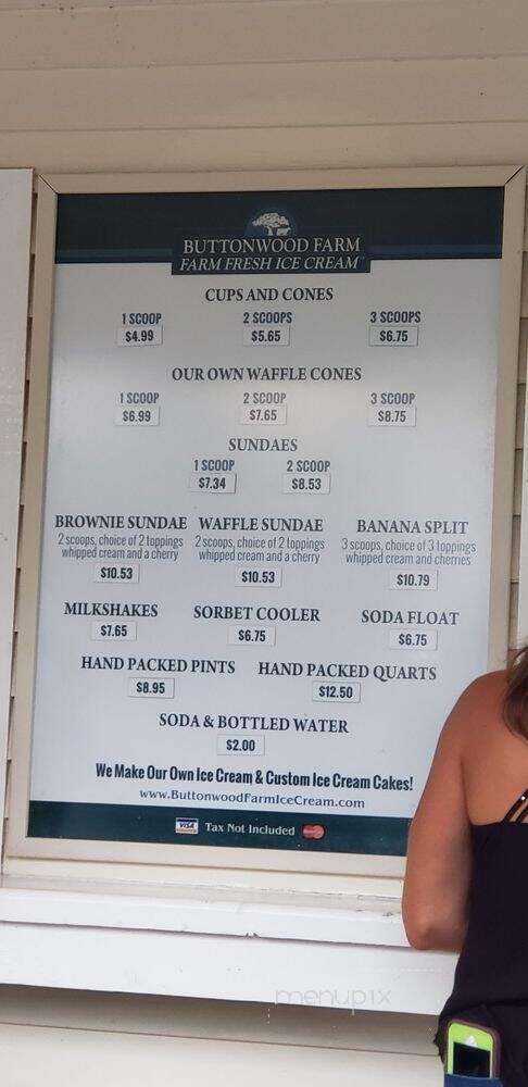 Buttonwood Farm Ice Cream - Voluntown, CT menu_pic
