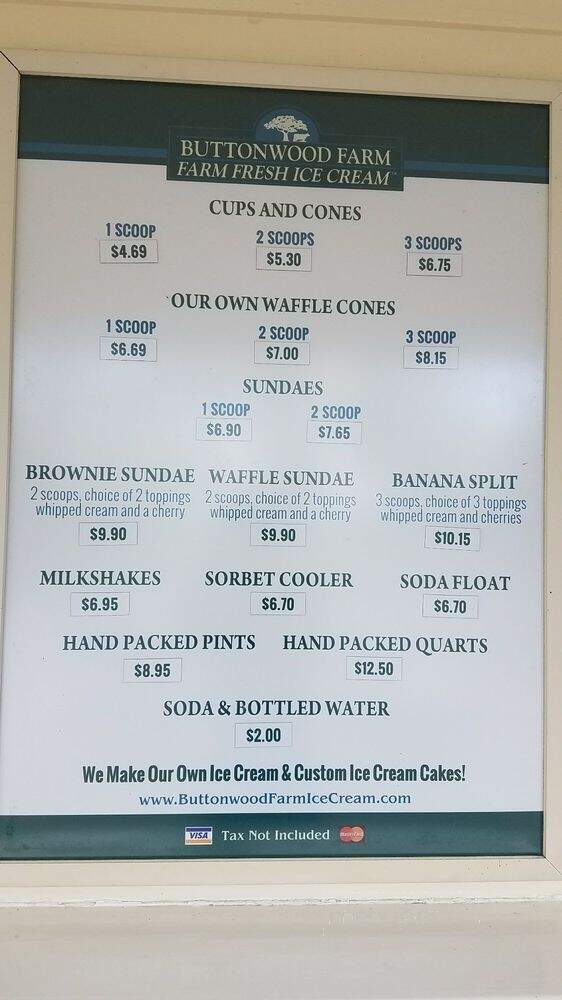 Buttonwood Farm Ice Cream - Voluntown, CT menu_pic