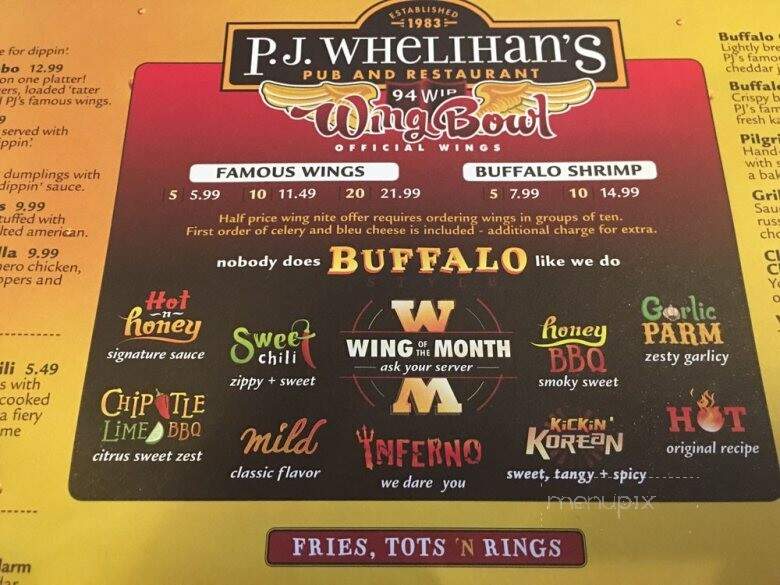 P.J. Whelihan's Pub & Restaurant - Oaks, PA menu_pic