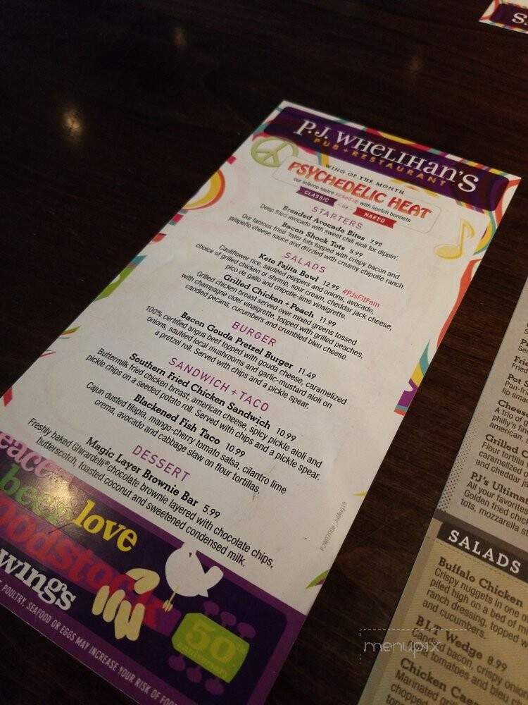 P.J. Whelihan's Pub & Restaurant - Oaks, PA menu_pic