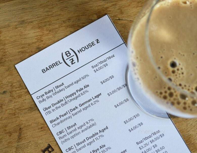 Barrel House Z - Weymouth, MA menu_pic