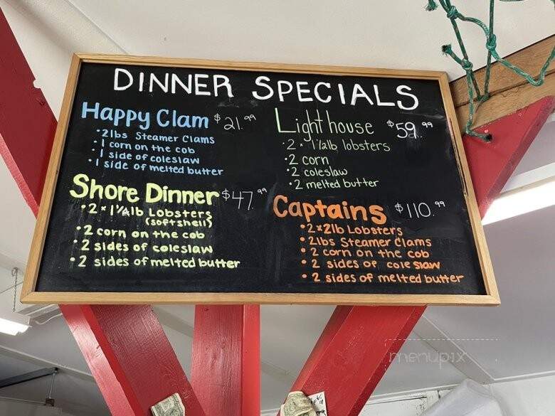 The Happy Clam Shack - Bar harbor, ME menu_pic