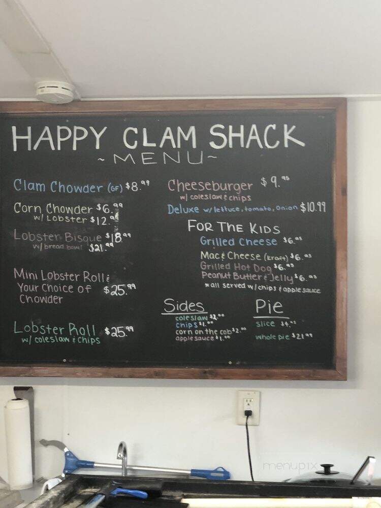 The Happy Clam Shack - Bar harbor, ME menu_pic