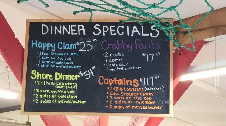 The Happy Clam Shack - Bar harbor, ME menu_pic