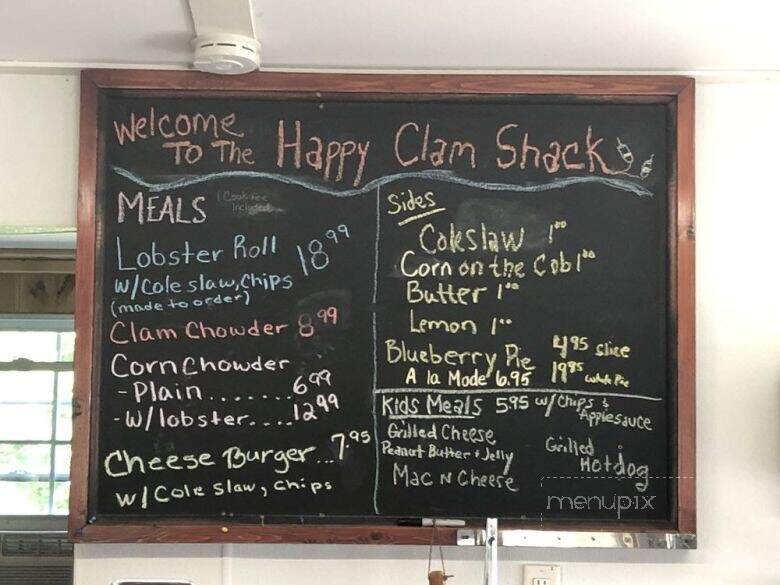 The Happy Clam Shack - Bar harbor, ME menu_pic