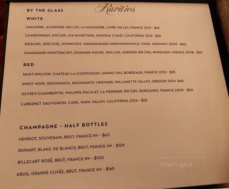 Rarities - New York, NY menu_pic