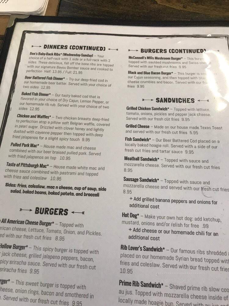 Ben Franklins Taproom, Grille & Bottle Shop - New Castle, PA menu_pic