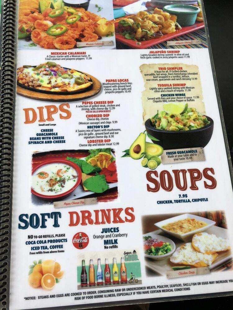 Pepe's Mexican Bar & Grill - Lawrenceville, GA menu_pic