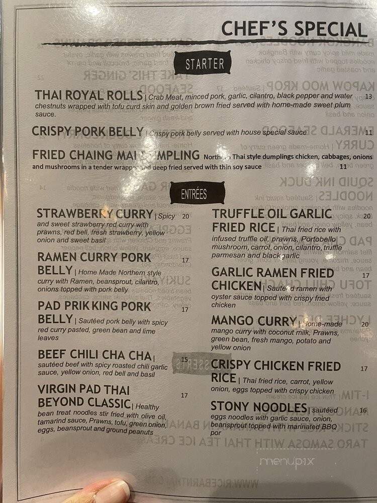 Rice Barn Thai Eatery & Wine Bar - Vacaville, CA menu_pic