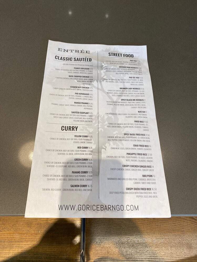 Rice Barn Thai Eatery & Wine Bar - Vacaville, CA menu_pic
