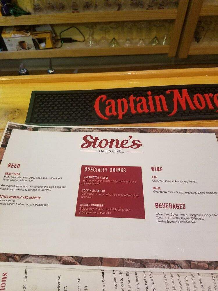 Stones Bar & Grill - Harrington, DE menu_pic