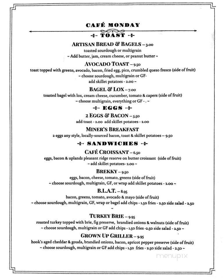 Cafe 43 - Mineral Point, WI menu_pic