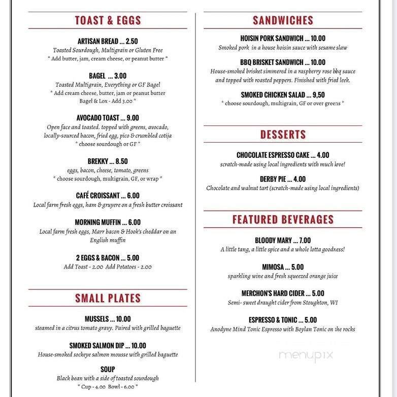 Cafe 43 - Mineral Point, WI menu_pic