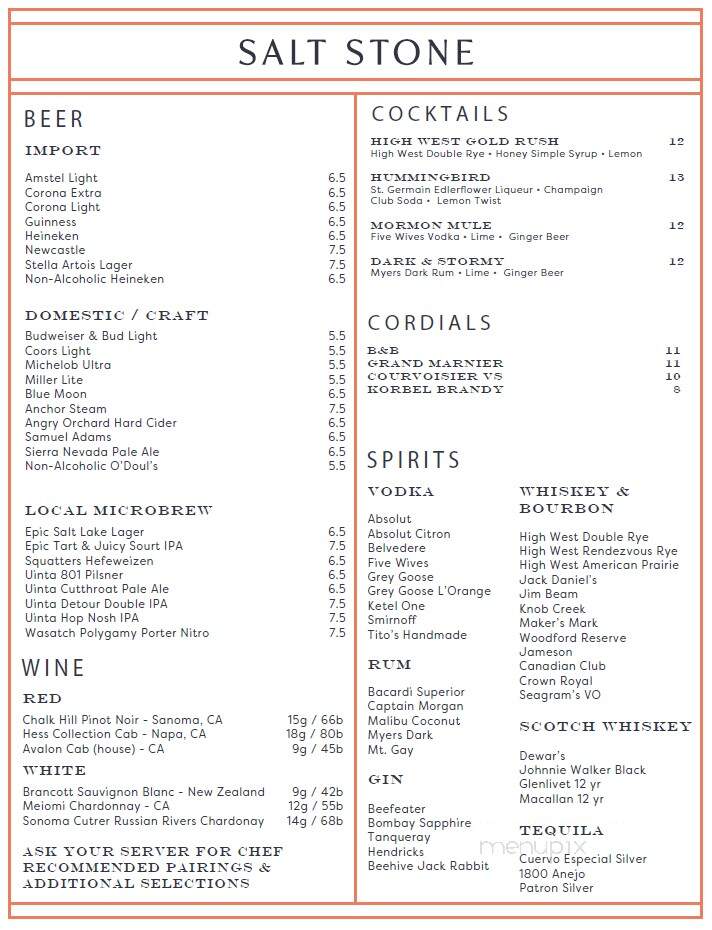 Salt Stone - Salt Lake City, UT menu_pic