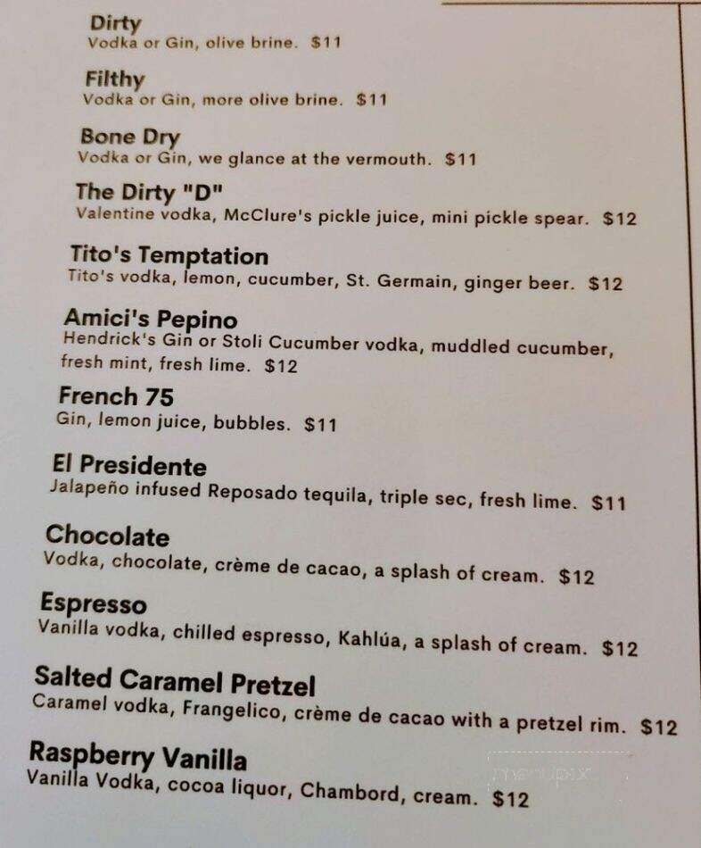 Amici's Kitchen and Living Room - Berkley, MI menu_pic