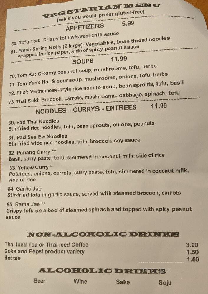 Thian's Thai Fusion - Ocean Shores, WA menu_pic