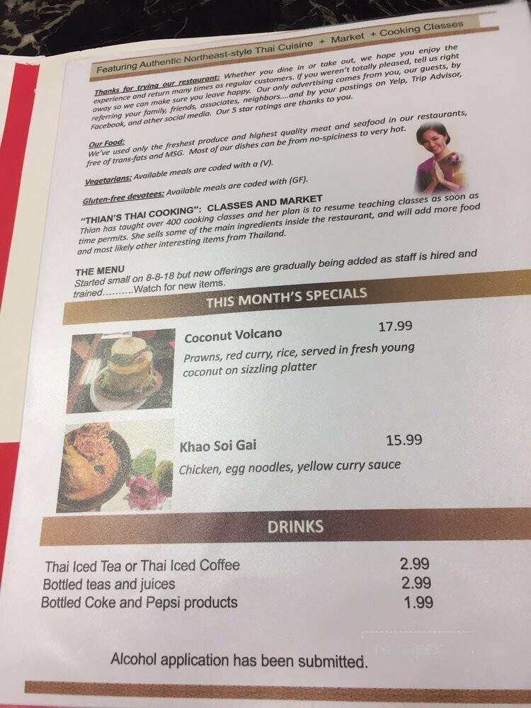 Thian's Thai Fusion - Ocean Shores, WA menu_pic