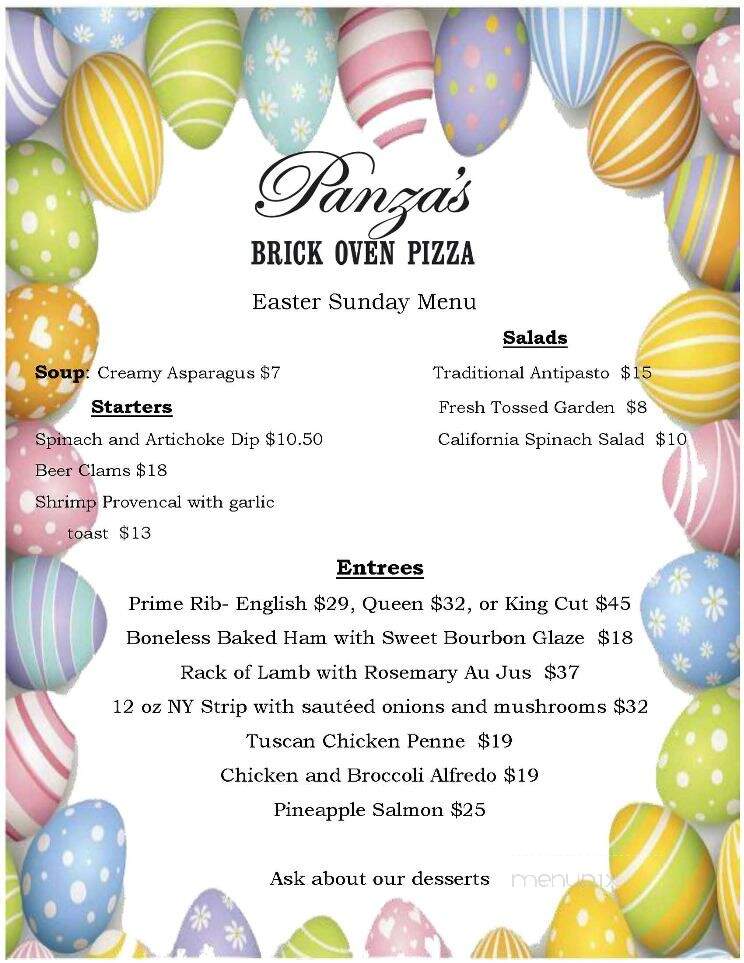 Panza's on the Lake - Saratoga Springs, NY menu_pic