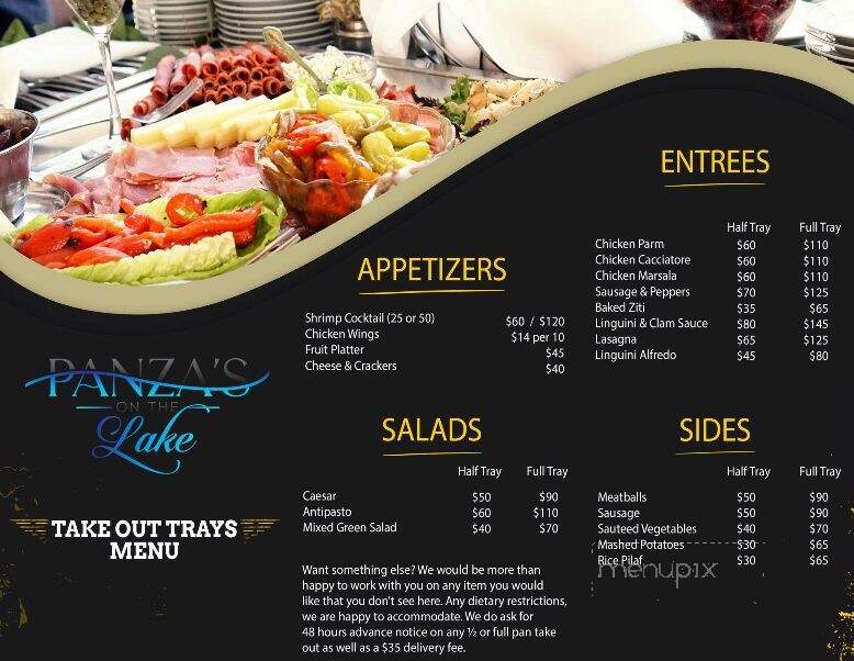 Panza's on the Lake - Saratoga Springs, NY menu_pic