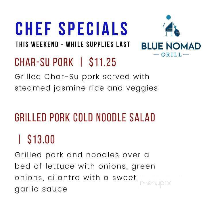 The Blue Nomad Grill - Carrollton, GA menu_pic