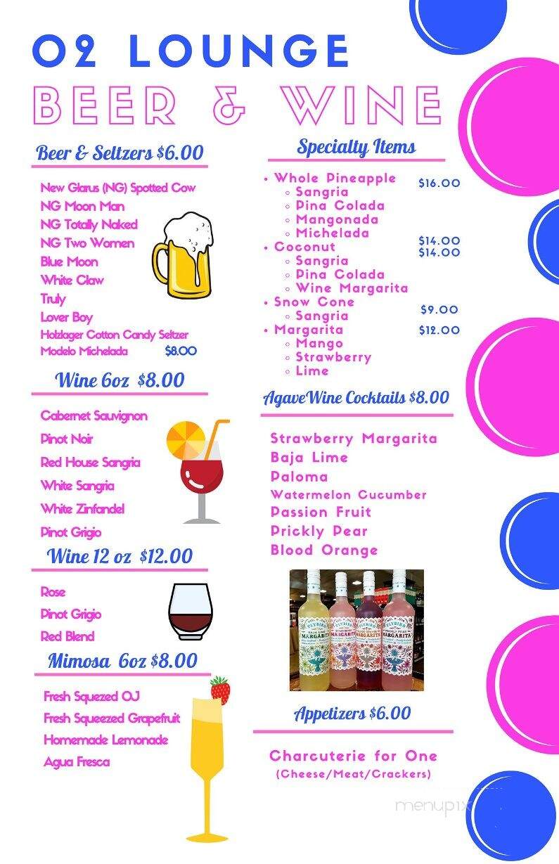 O2 Lounge - Lake Geneva, WI menu_pic