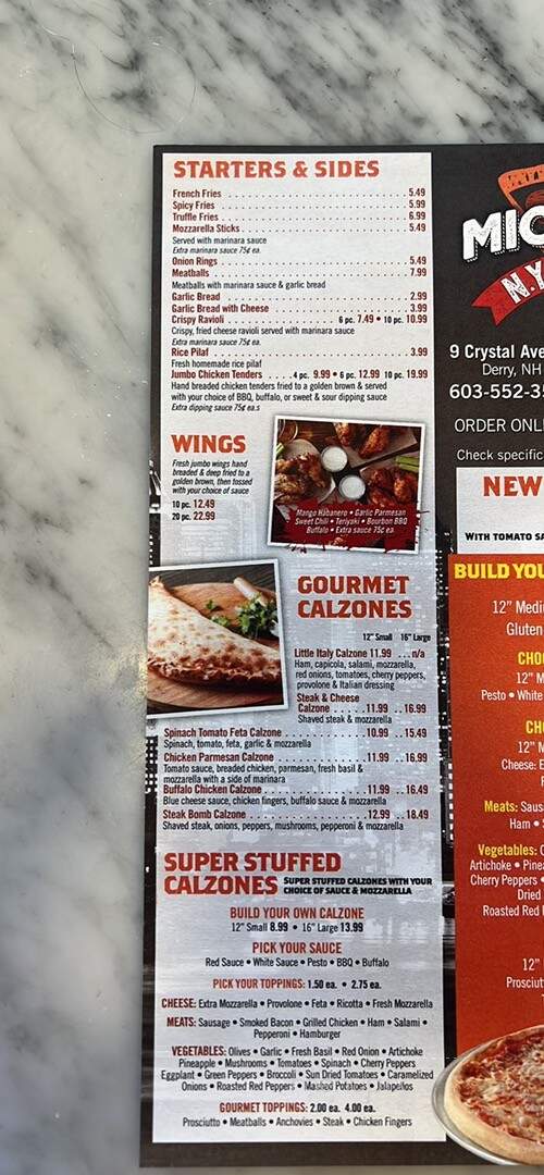Mickey's NY Pizza - Derry, NH menu_pic