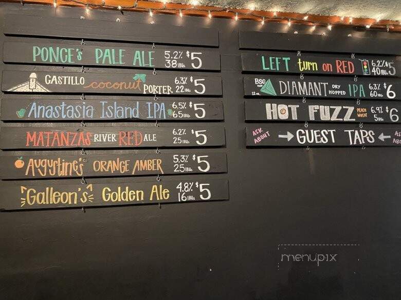 Ancient City Brewing - St. Augustine, FL menu_pic