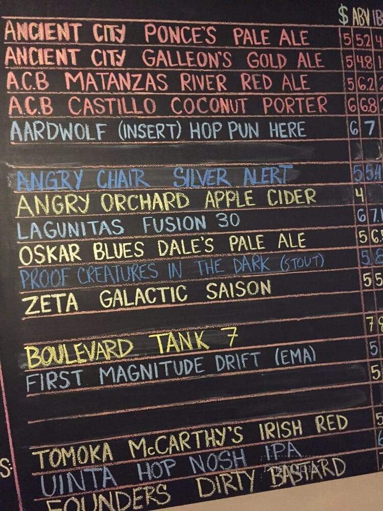 Ancient City Brewing - St. Augustine, FL menu_pic