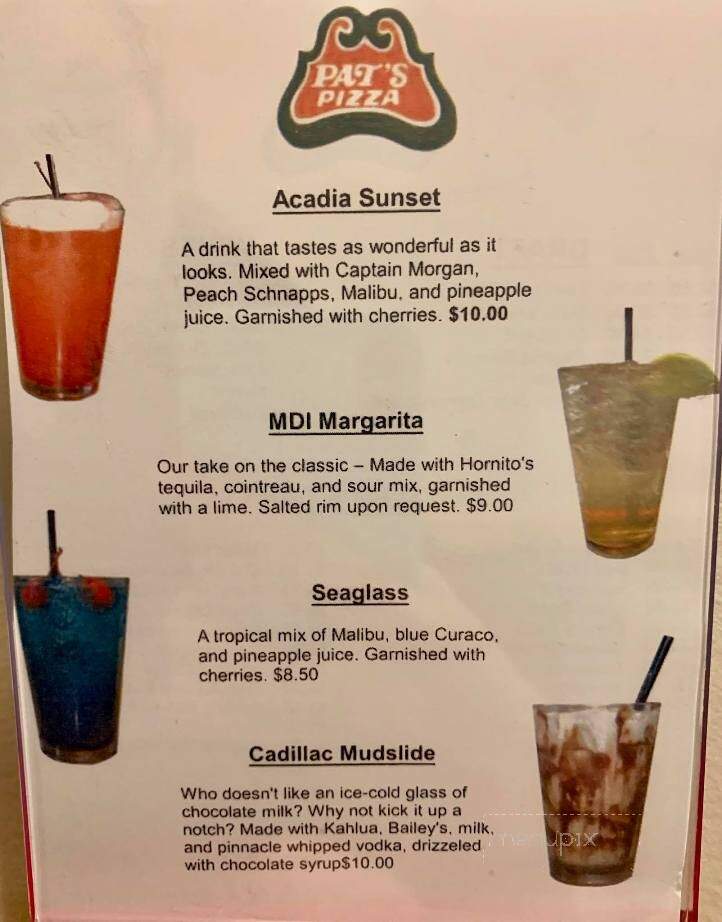 Pat's Pizza - Bar Harbor, ME menu_pic