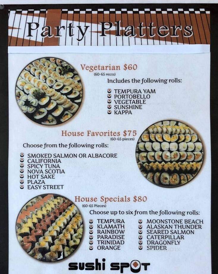 Sushi Spot - McKinleyville, CA menu_pic
