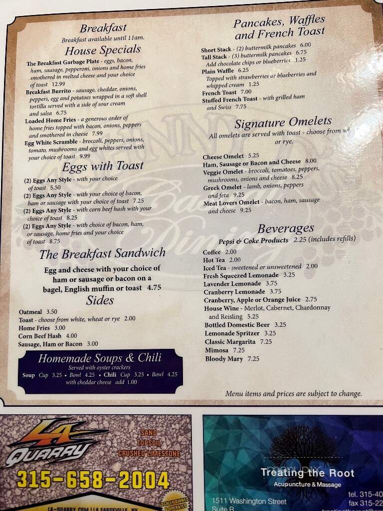 Johnny D's - Watertown, NY menu_pic