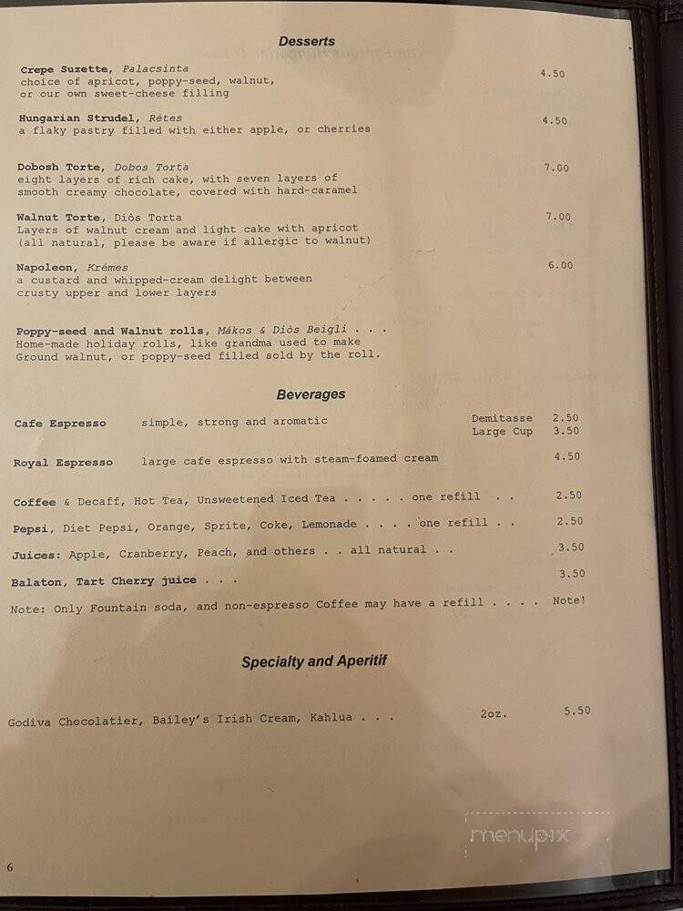 Balaton Restaurant - Cleveland, OH menu_pic