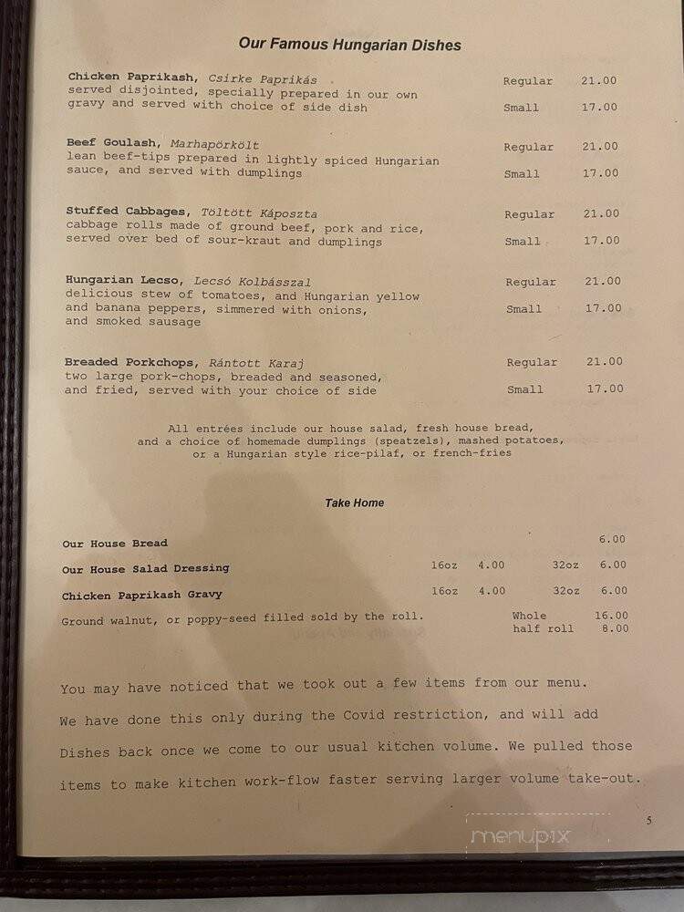 Balaton Restaurant - Cleveland, OH menu_pic