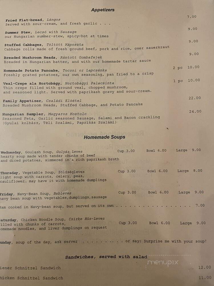 Balaton Restaurant - Cleveland, OH menu_pic