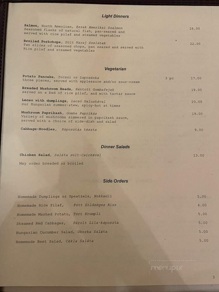 Balaton Restaurant - Cleveland, OH menu_pic