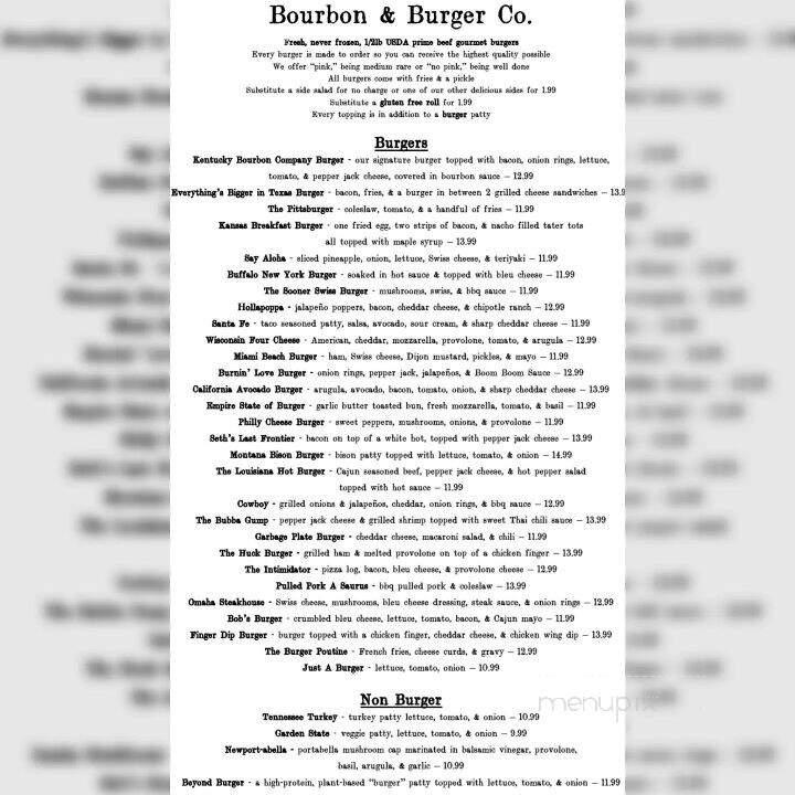 Bourbon Burger Co. - Batavia, NY menu_pic