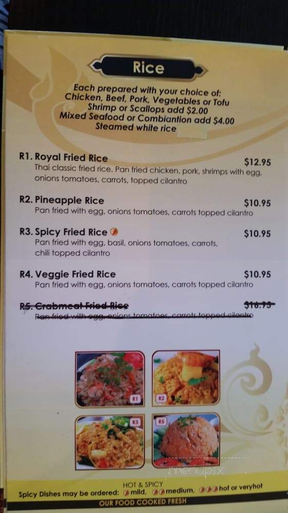 Royal Thai Cuisine - Washington, UT menu_pic