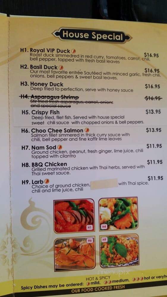 Royal Thai Cuisine - Washington, UT menu_pic