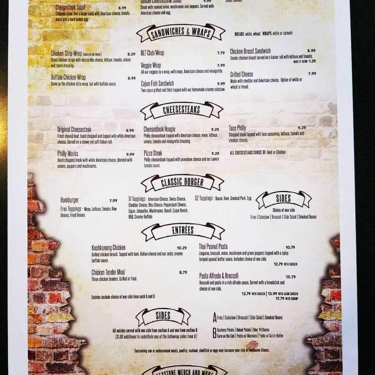 The Keystone Grill - Cambridge, WI menu_pic