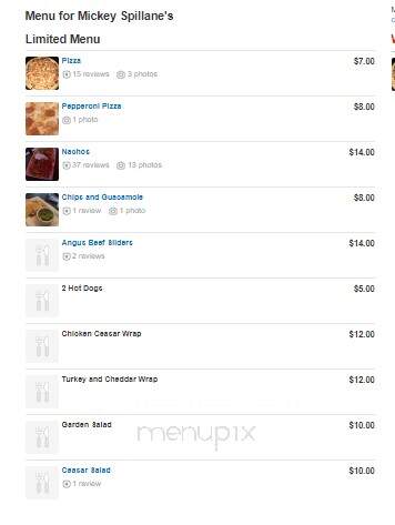 Mickey Spillane's - New York, NY menu_pic