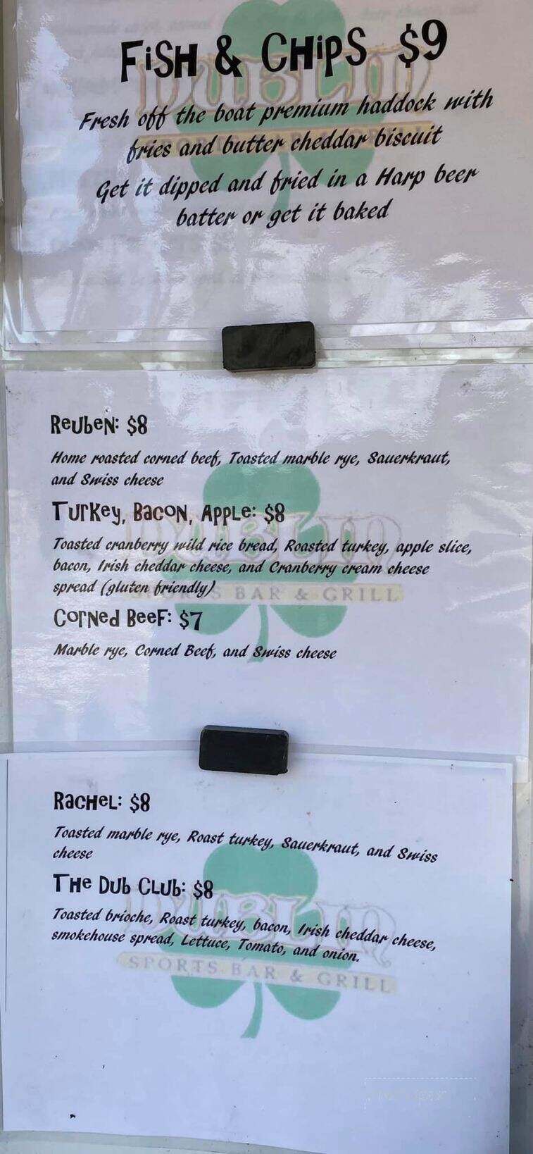 Dublin Sports Bar & Grill - Conover, WI menu_pic