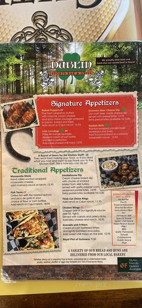 Dublin Sports Bar & Grill - Conover, WI menu_pic